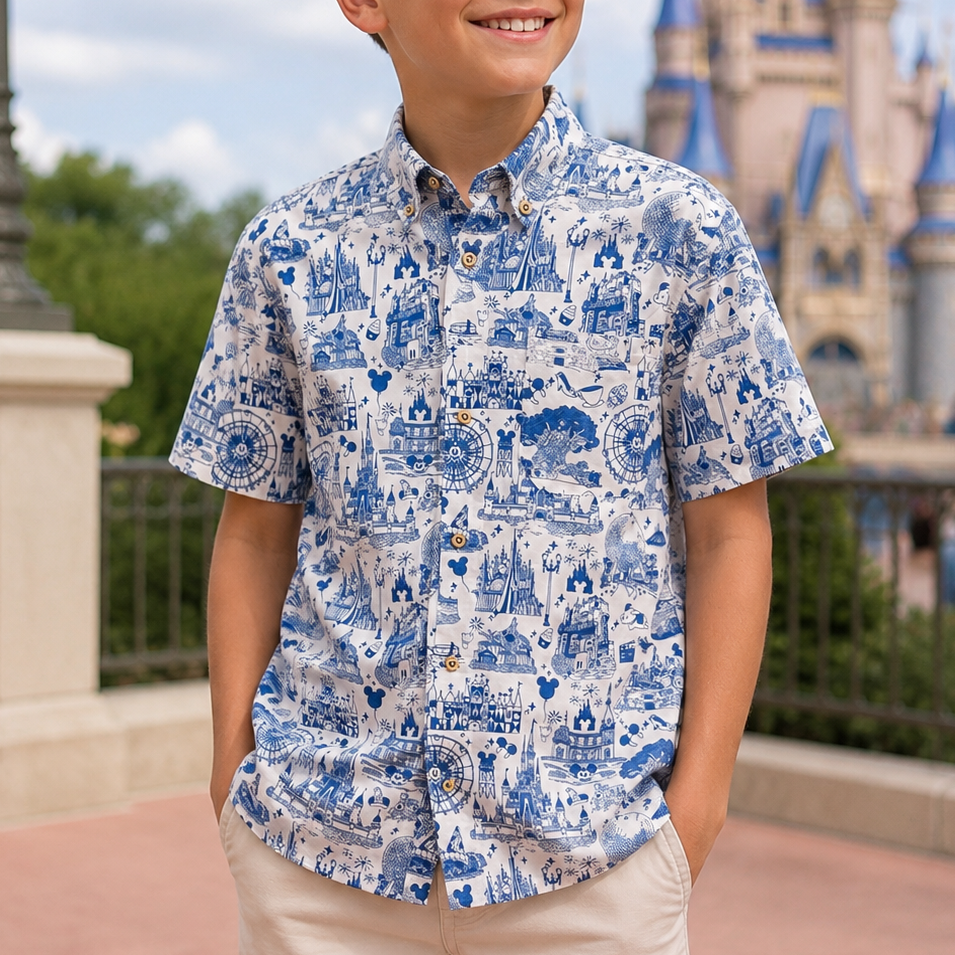 Park Toile Boys Resortech™ Button-Down