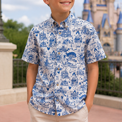 Park Toile Boys Resortech™ Button-Down
