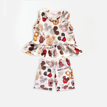 Kids Handcrafted Magical Snacks Peplum Tank & Optional Bottoms
