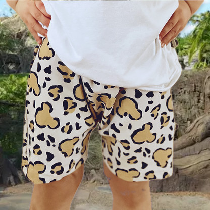 Kids Handcrafted Cheetah Safari Crew Shorts