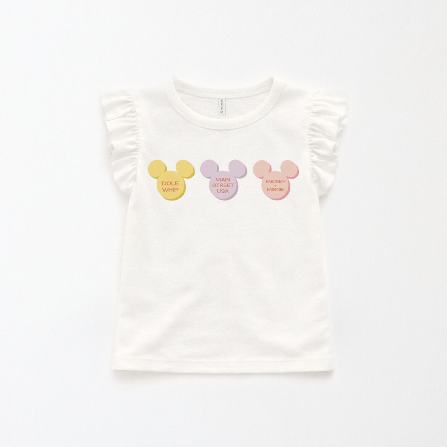 Kids Conversation Hearts Flutter Sleeve Top & Optional Bottoms