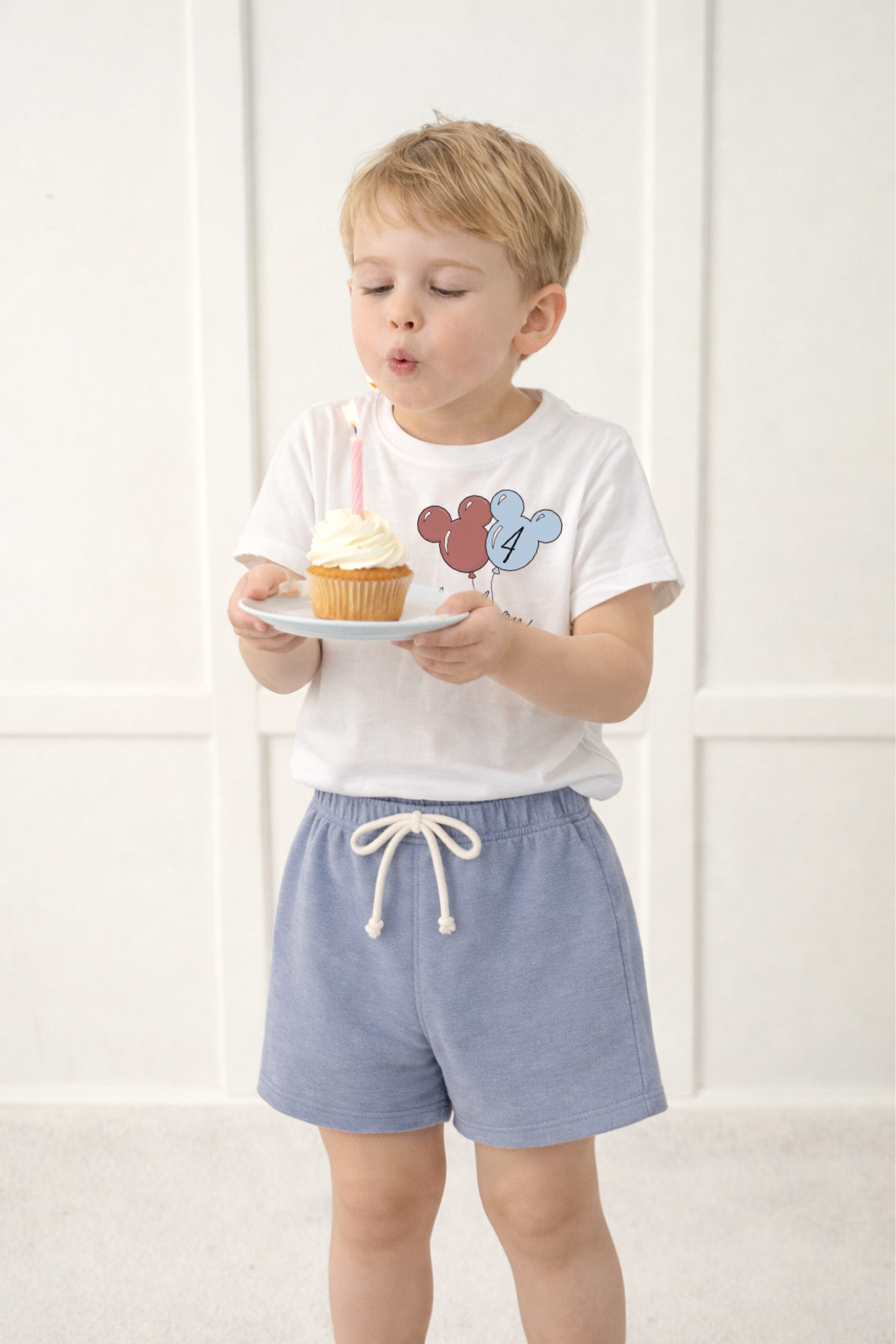 Kids Mouse Balloon Customizable Graphic Tee & Optional Bottoms
