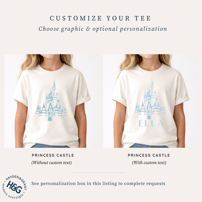 Kids Princess Toile Customizable Graphic Tee & Optional Bottoms