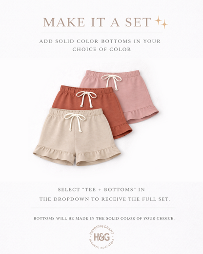 Kid’s Ariel Graphic Tee and Optional Bottoms Set