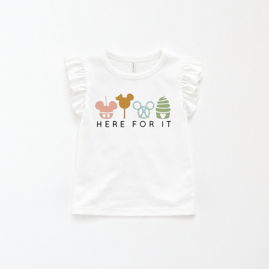 Kids Handcrafted Park Snacks Flutter Sleeve Top & Optional Bottoms