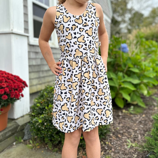 Girls Mickey Cheetah Dress, Animal Kingdom Dress, Girls Disney Dress, Girls Mickey Dress, Kids Disney Dress, Girls Animal Kingdom Outfit