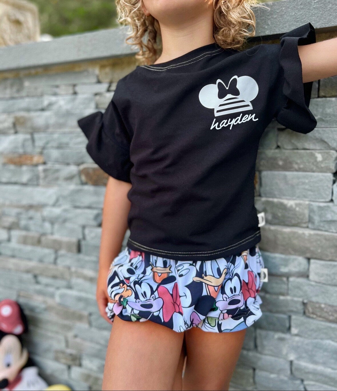 Custom Minnie Name T-shirt, Girls 