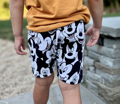 Kids Handcrafted Monochrome Mouse Crew Shorts