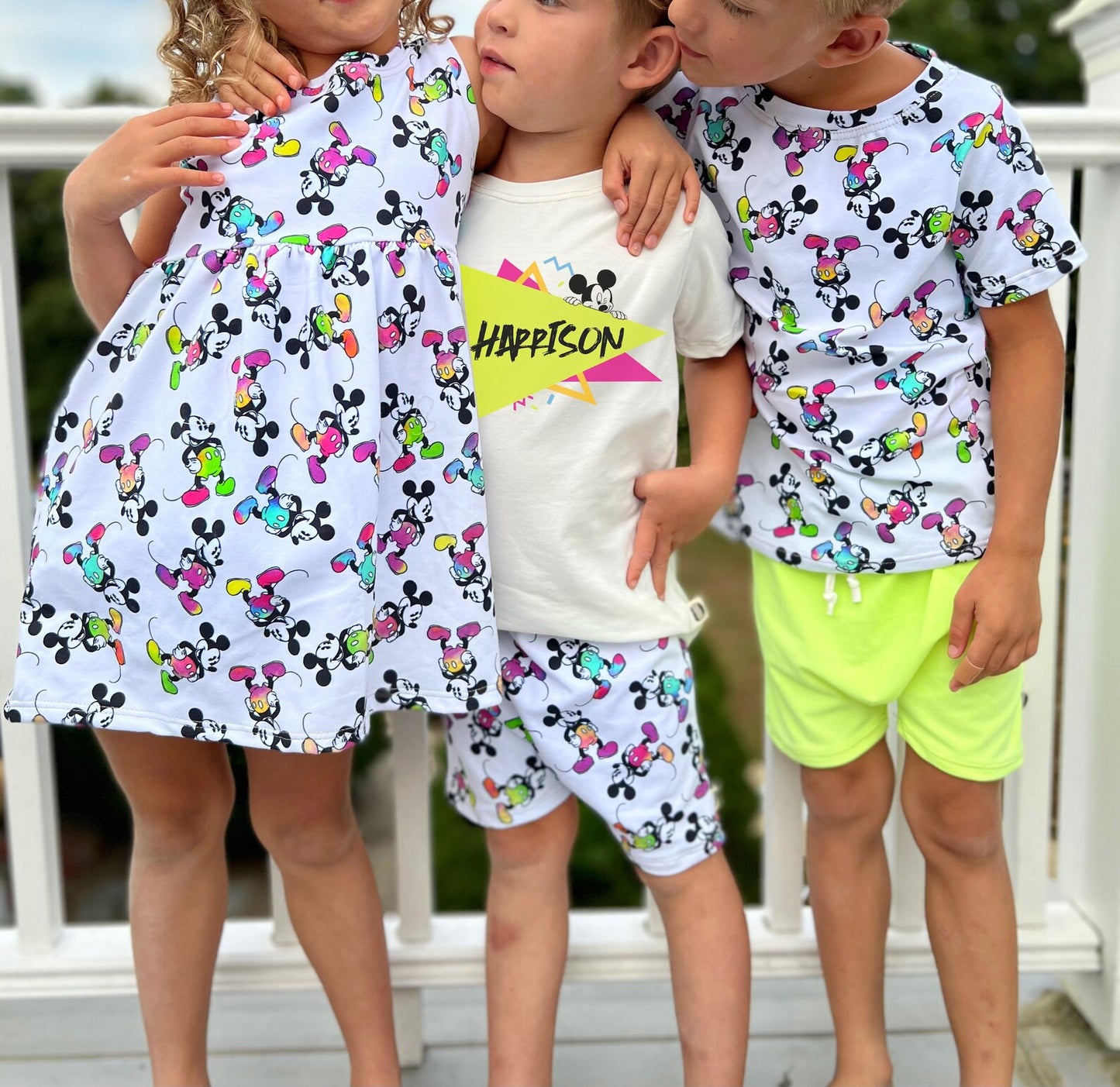 Kids Handcrafted Neon Mouse Top & Optional Bottoms