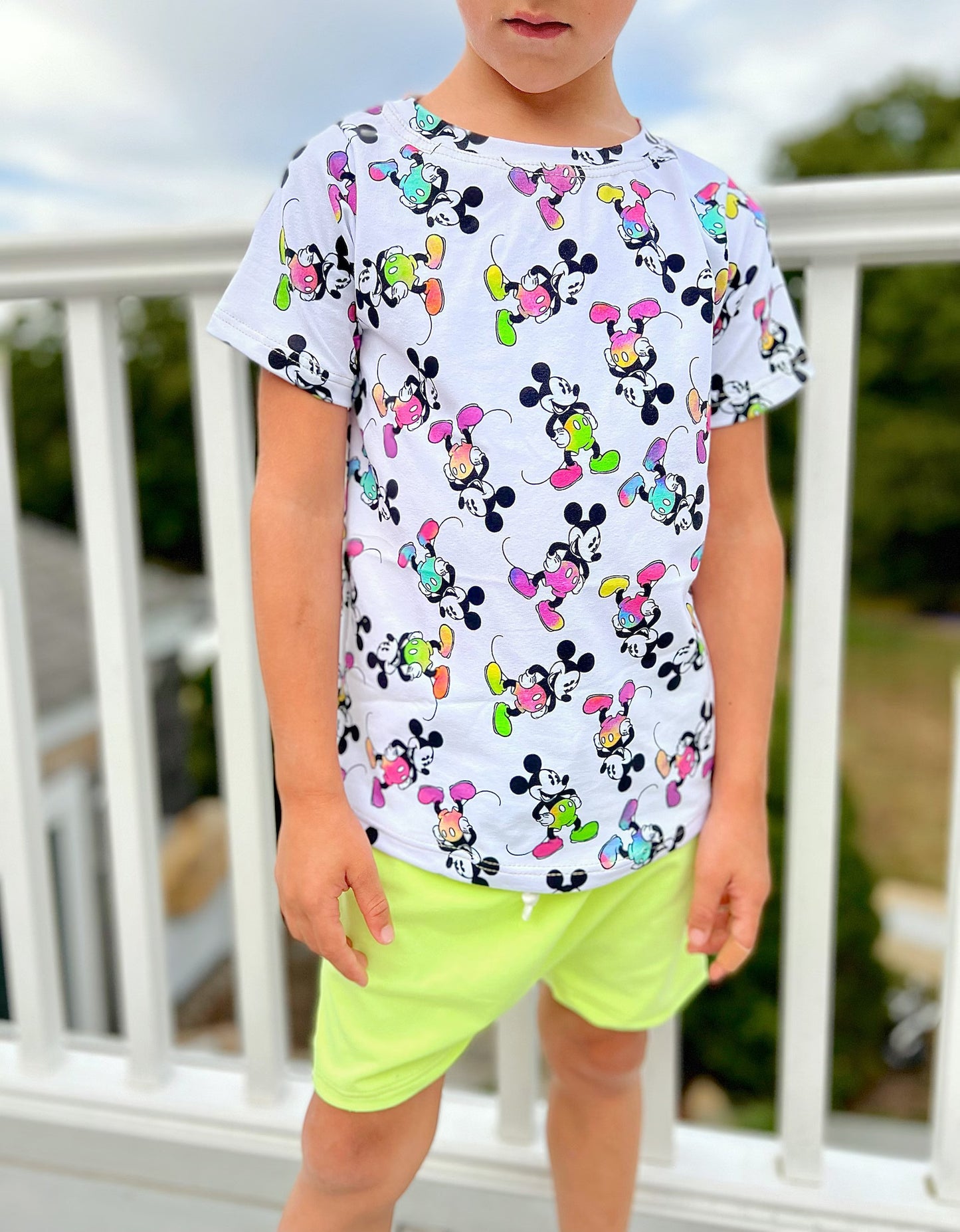 Kids Handcrafted Neon Mouse Top & Optional Bottoms