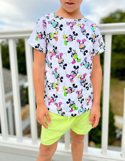 Kids Handcrafted Neon Mouse Top & Optional Bottoms