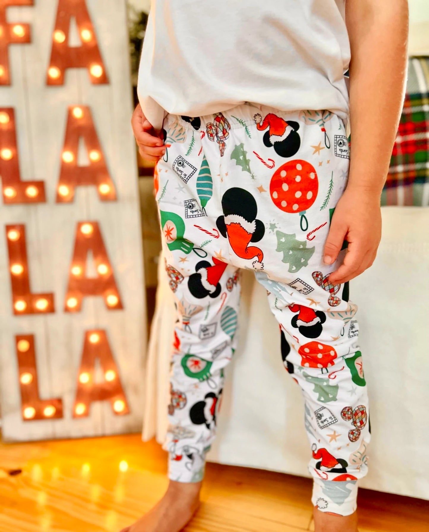 Kids Handcrafted Santa Mickey Joggers