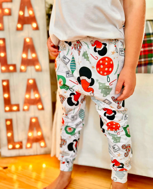 Kids Handcrafted Santa Mickey Joggers