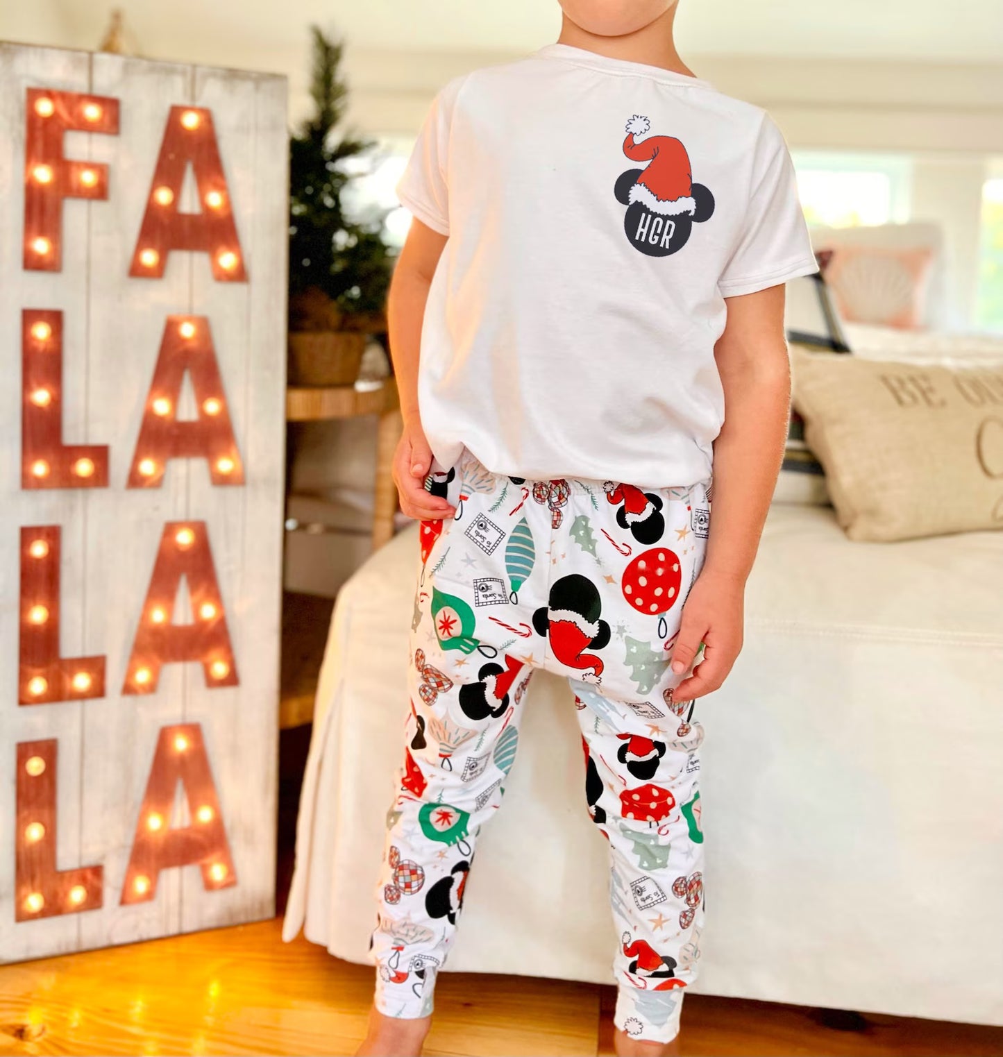 Kids Handcrafted Santa Mickey Joggers