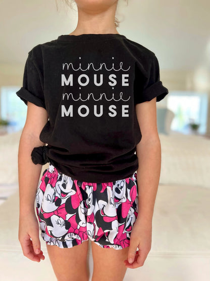 Kids Magenta Mouse Graphic Tee & Optional Bottoms