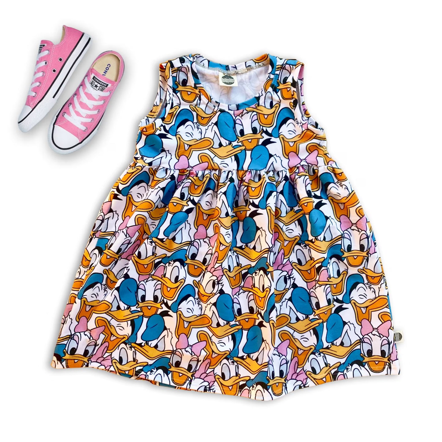 Kids Handcrafted Duck Duo Peplum Dress