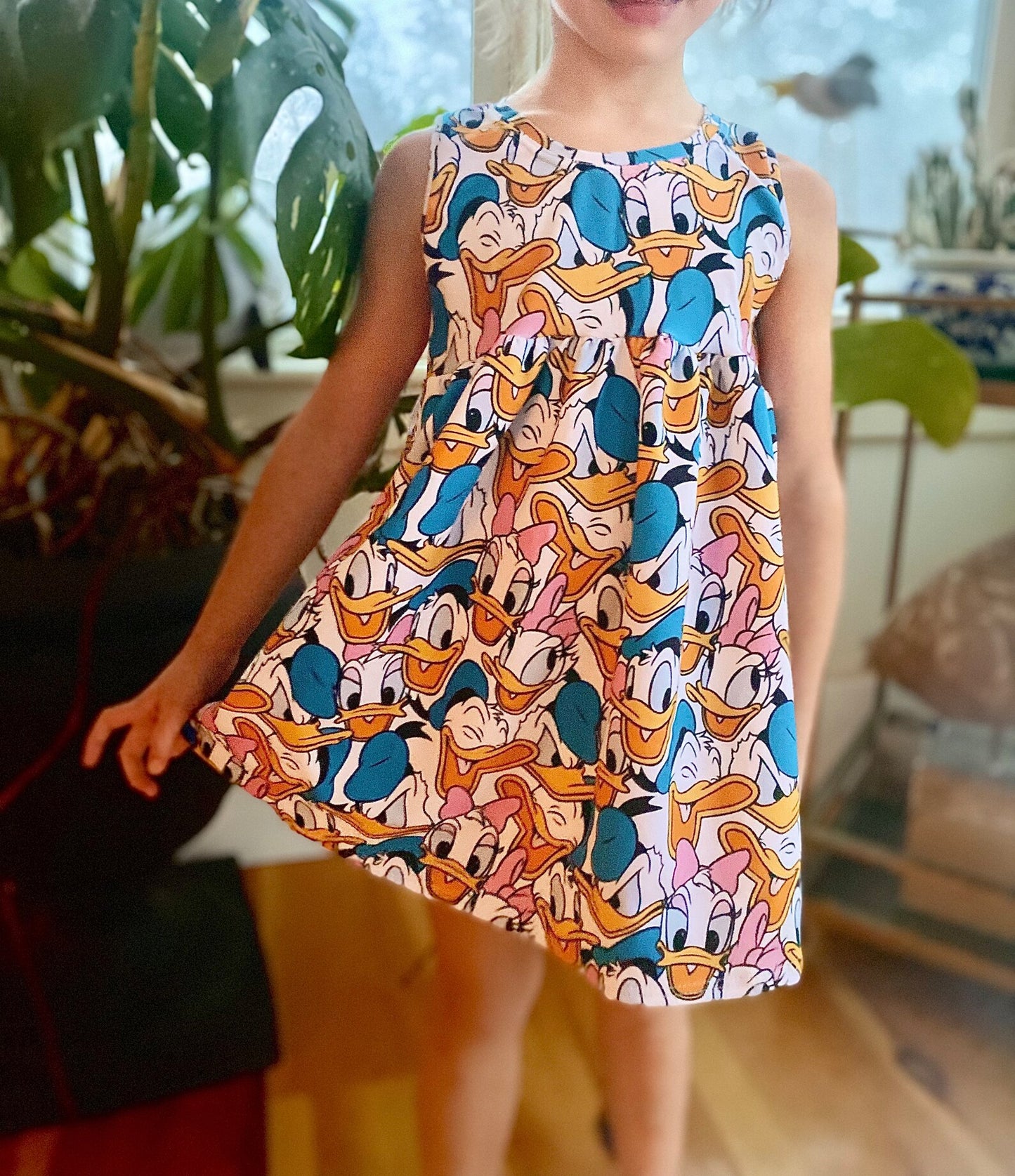 Kids Handcrafted Duck Duo Peplum Dress
