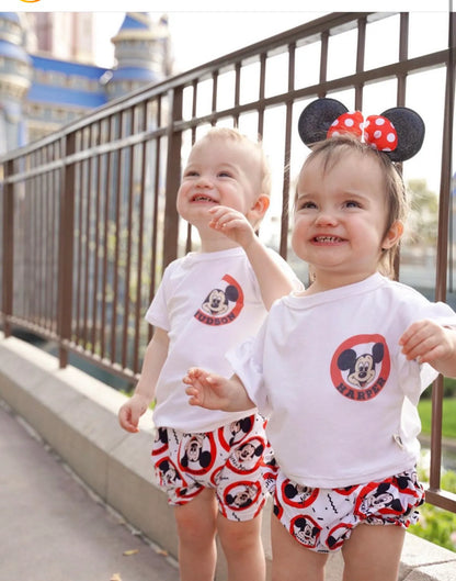 Kids Mouse Club Handmade Customizable Graphic Tee & Optional Bottoms