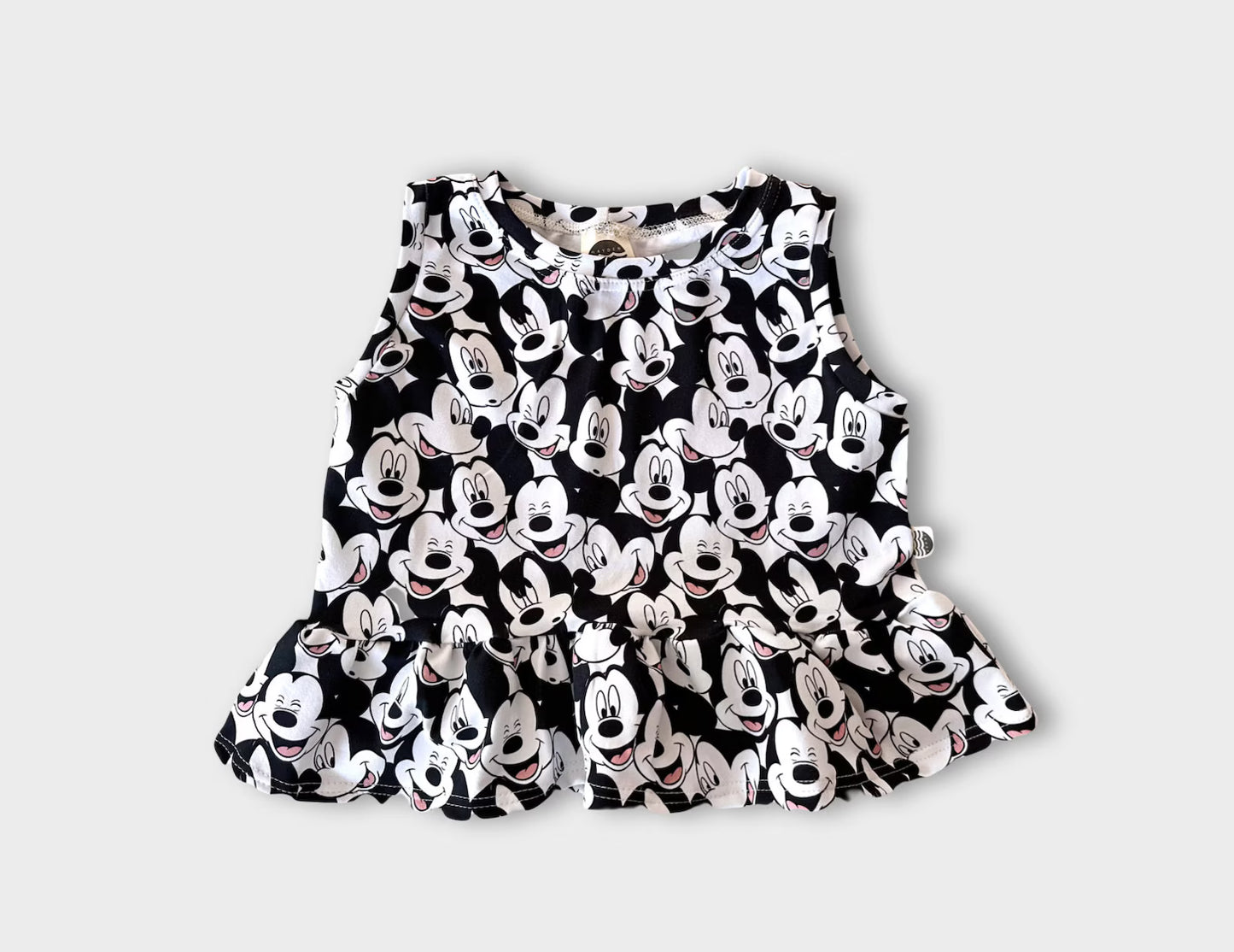 Kids Handcrafted Monochrome Mouse Ruffle Top & Optional Bottoms