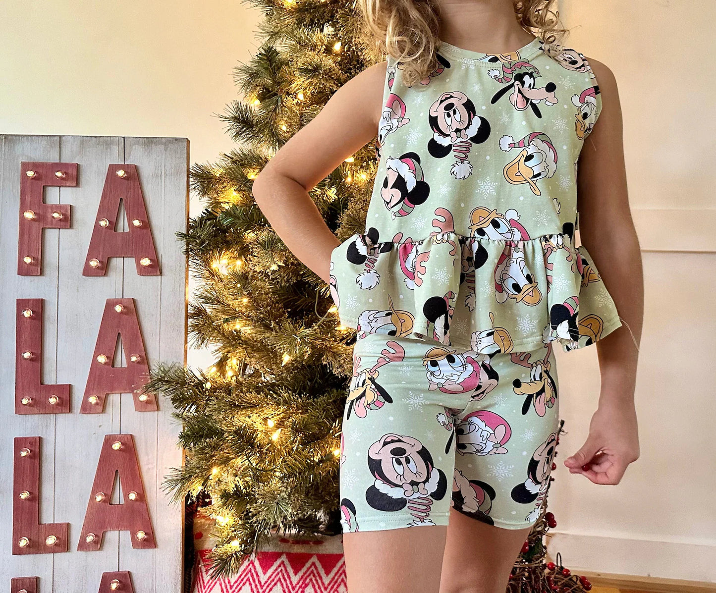 Kids Handcrafted Fab 5 Christmas Flutter Top & Optional Bottoms