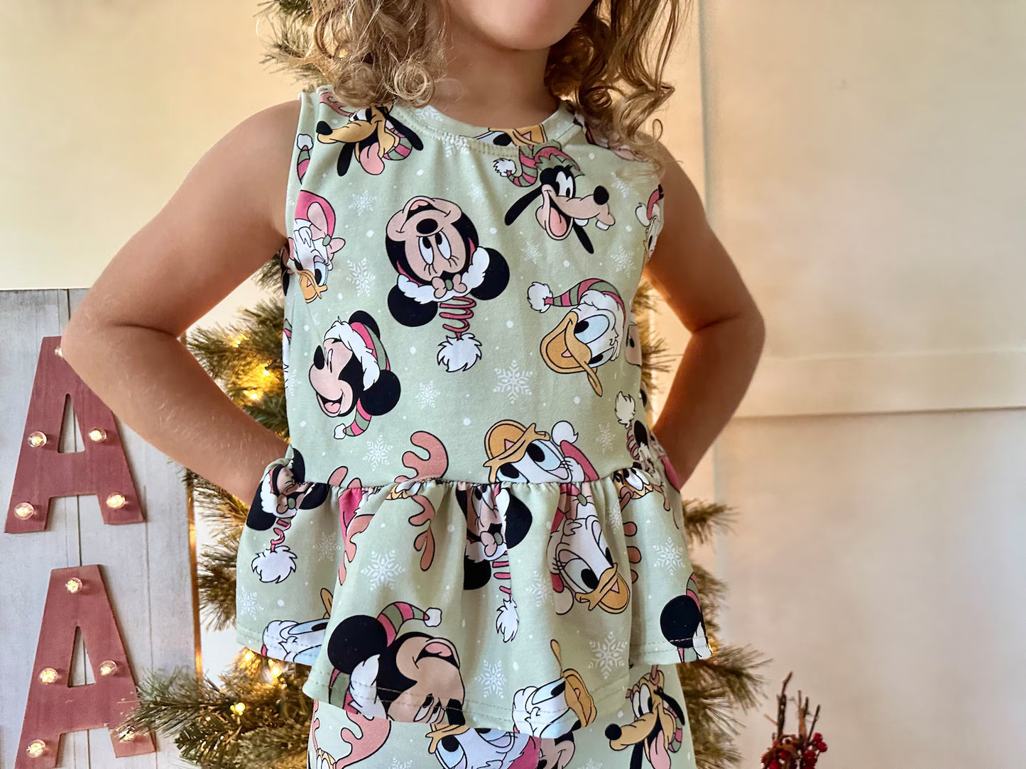 Kids Handcrafted Fab 5 Christmas Flutter Top & Optional Bottoms
