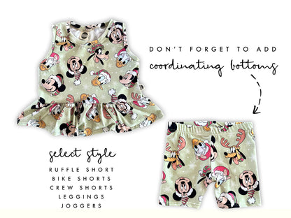 Kids Handcrafted Fab 5 Christmas Flutter Top & Optional Bottoms