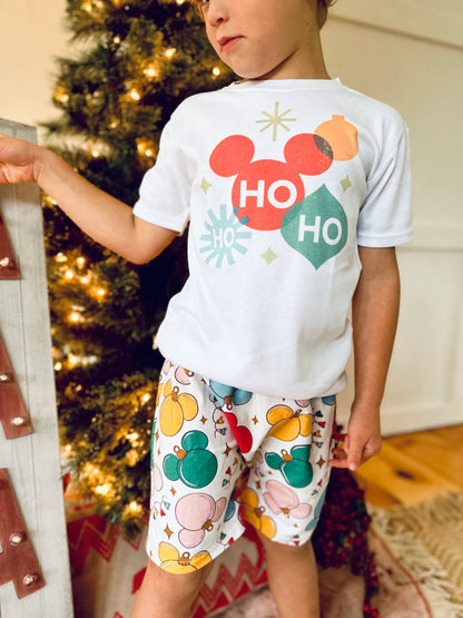 Kids Ho Ho Ho Mouse Ornament Graphic Tee & Optional Bottoms