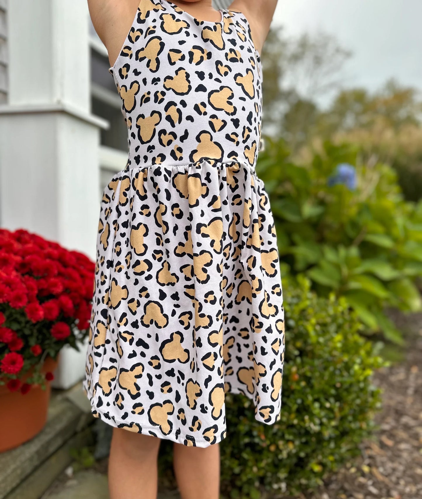 Girls Handcrafted park-style Cheetah Safari Twirl Dress