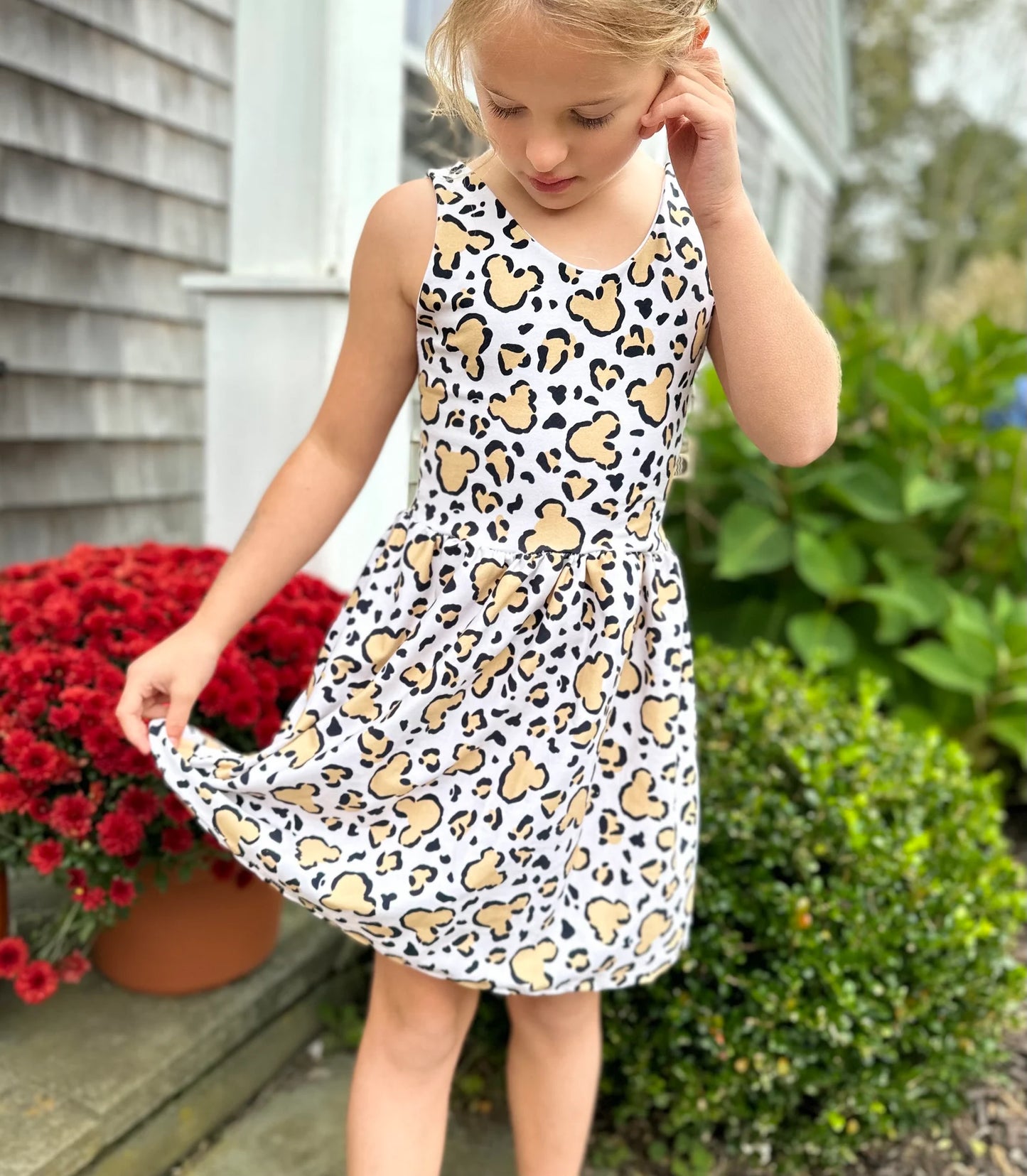 Girls Handcrafted park-style Cheetah Safari Twirl Dress