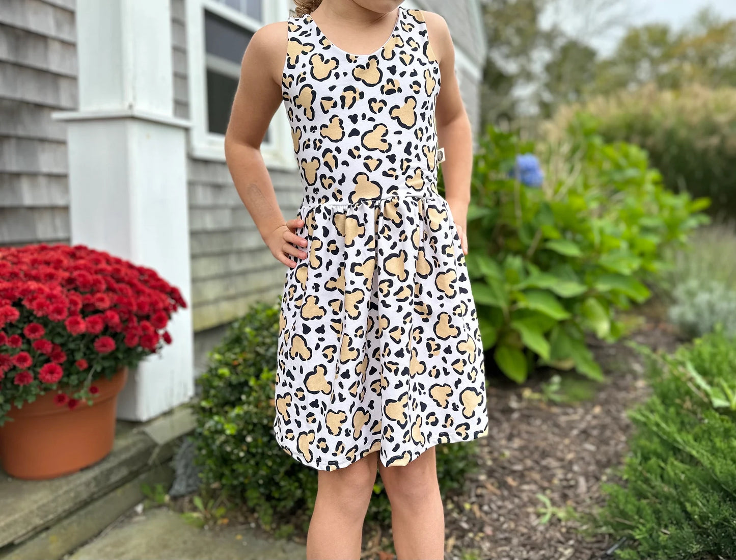 Girls Handcrafted park-style Cheetah Safari Twirl Dress