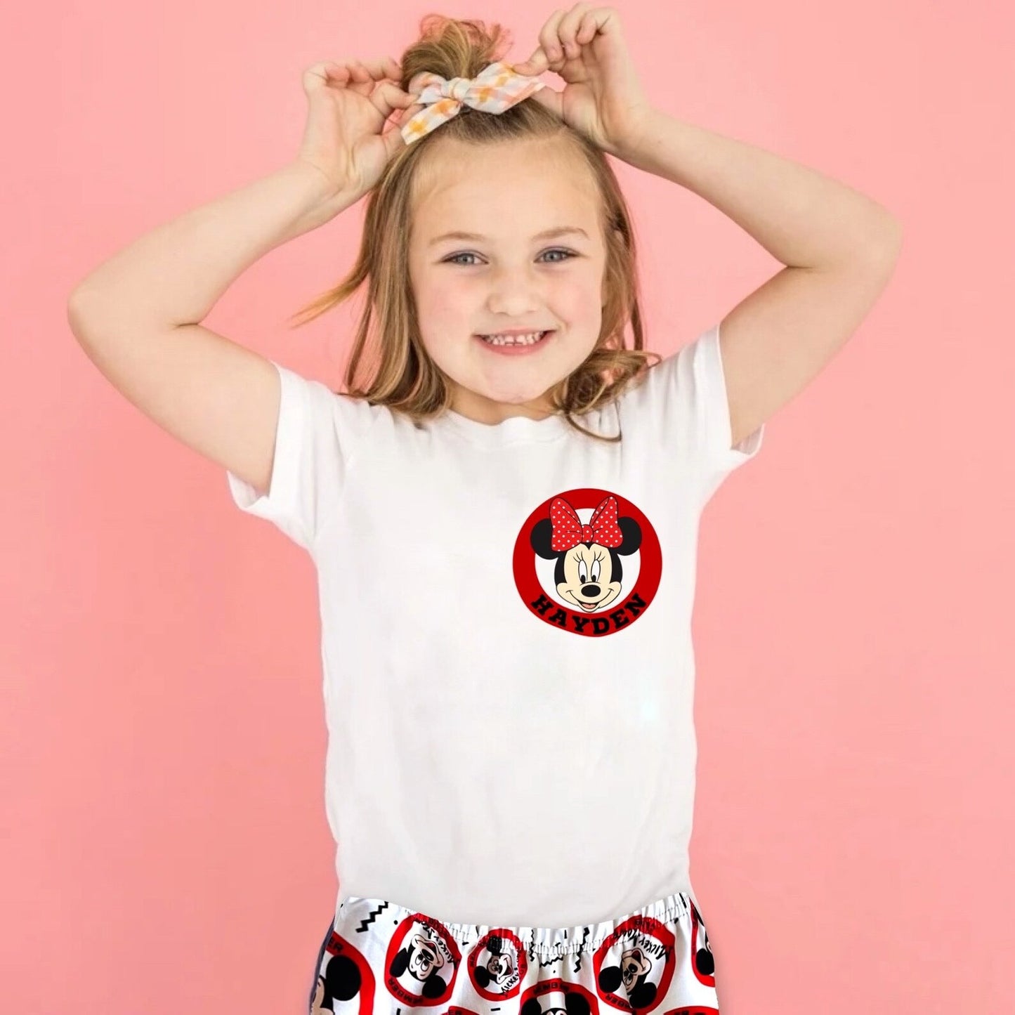 Kids Mouse Club Handmade Customizable Graphic Tee & Optional Bottoms