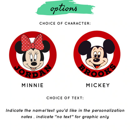 Kids Mouse Club Handmade Customizable Graphic Tee & Optional Bottoms