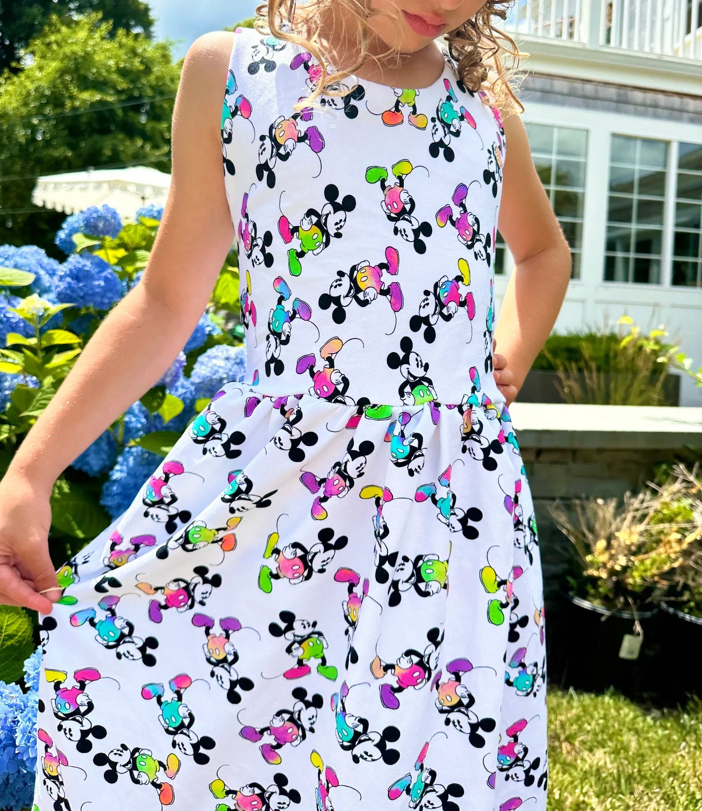 Kids Handcrafted Neon Mouse Peplum Dress