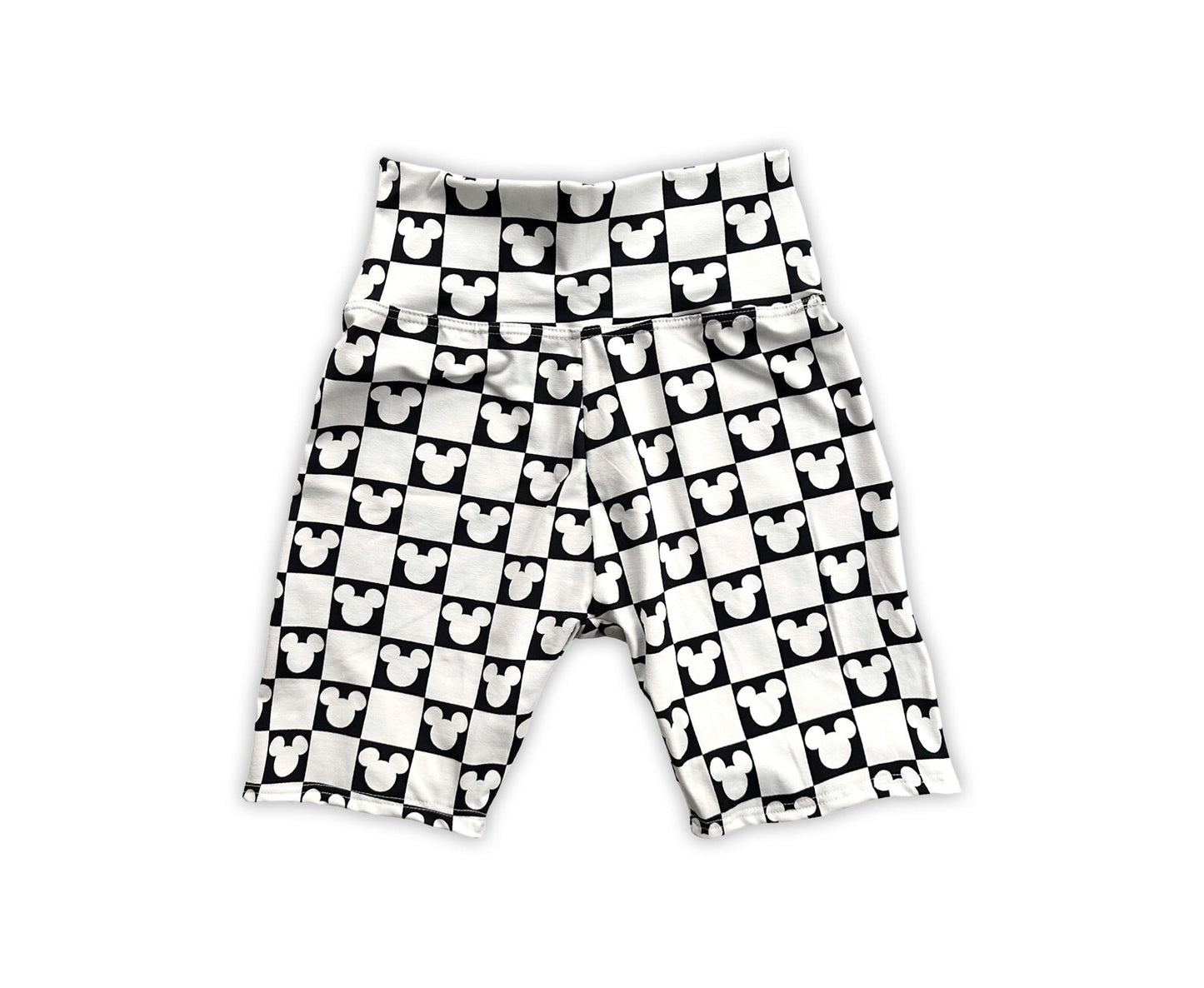 Adult Handcrafted Monochrome Mouse Checks Bike Shorts
