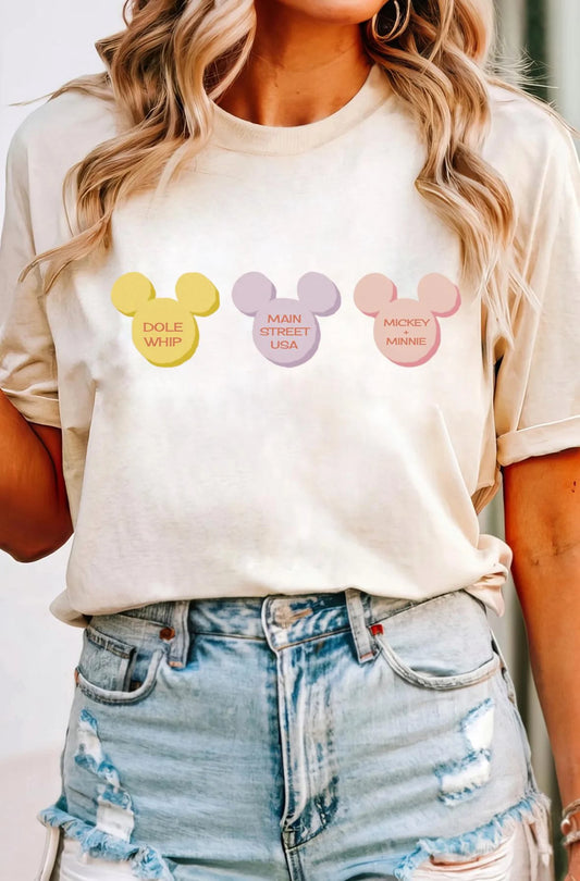 Conversation Mouse Heart Valentines Family Graphic Tee