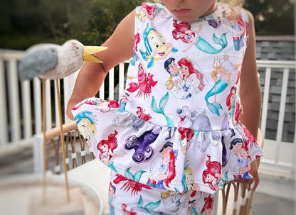 Kids Handcrafted Under The Sea Peplum Tank & Optional Bottoms