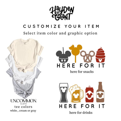 Here for it Park Drinks Graphic Tee