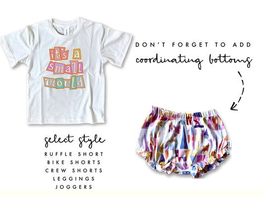 Kids Small World Graphic Tee & Optional Bottoms