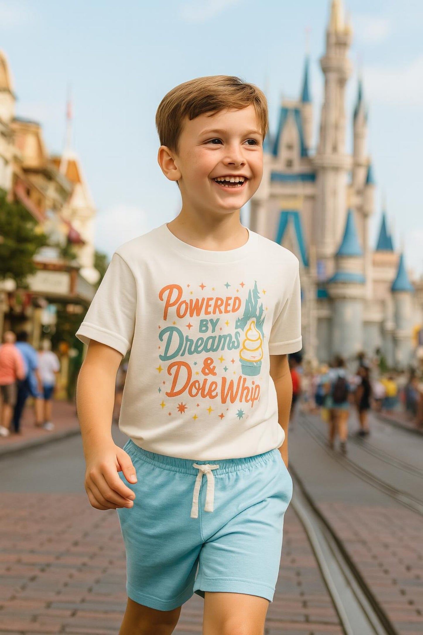 Powered by Dreams & Whip Retro Family Graphic Tee