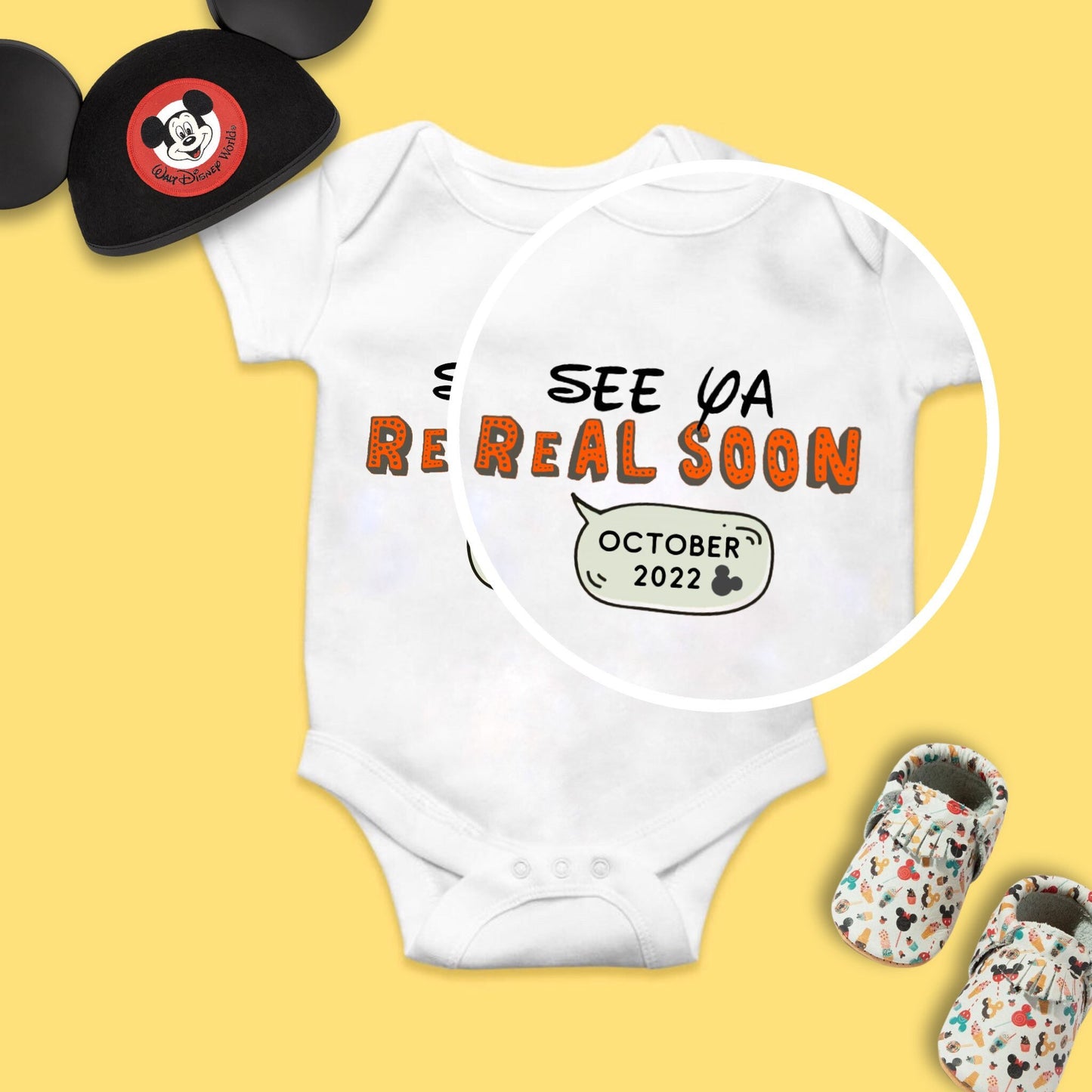Disney Baby Announcement Onesie, Mickey Onesie, Pregnancy Announcement Tee, New Baby Announcement Onesie, New Baby Onesie Mickey