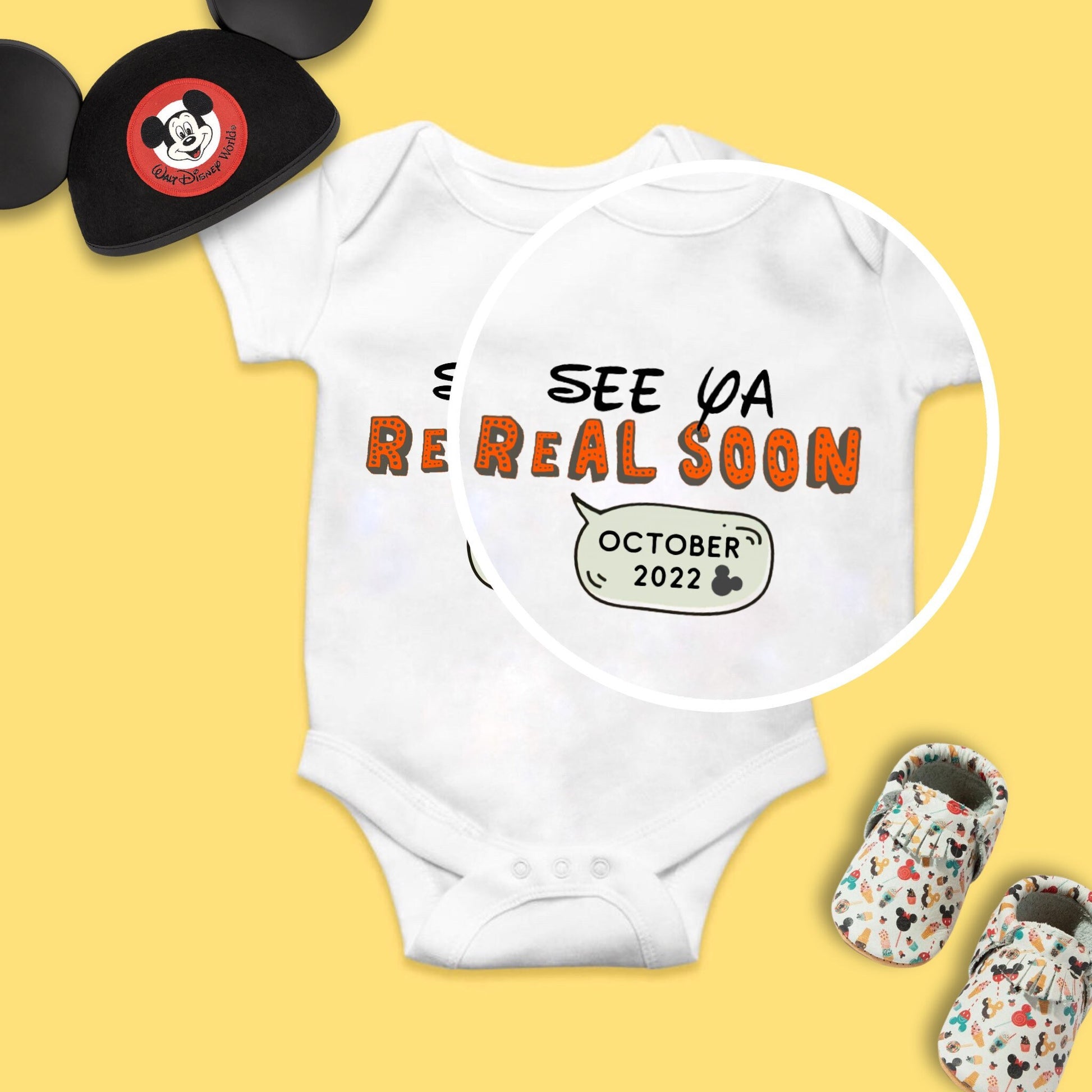 Disney Baby Announcement Onesie, Mickey Onesie, Pregnancy Announcement Tee, New Baby Announcement Onesie, New Baby Onesie Mickey