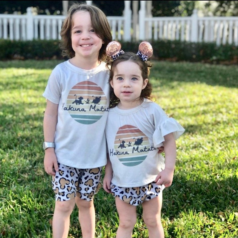 Kids Animal Kingdom Shirt Set, Hakuna Matata Kids Tee, Disney Vacation Tee for kids baby Disney Outfit, Boys Disney Outfit, Lion King Outfit