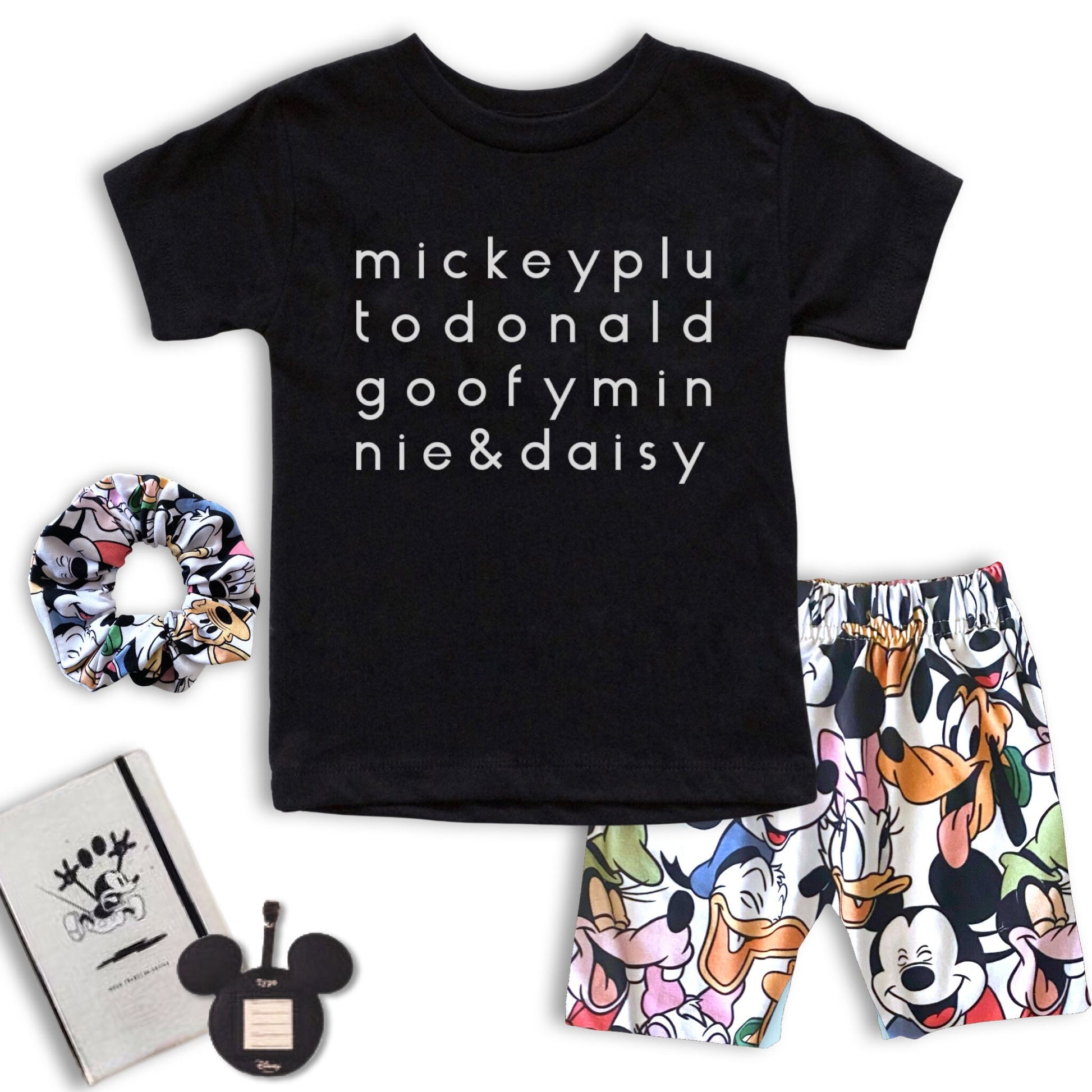 Girls Mickey Friends Tee Shorts Set, Disney Vacation Outfit, toddler baby Disney Outfit, Kids Mickey t-shirt, Girls Disney Set Outfit