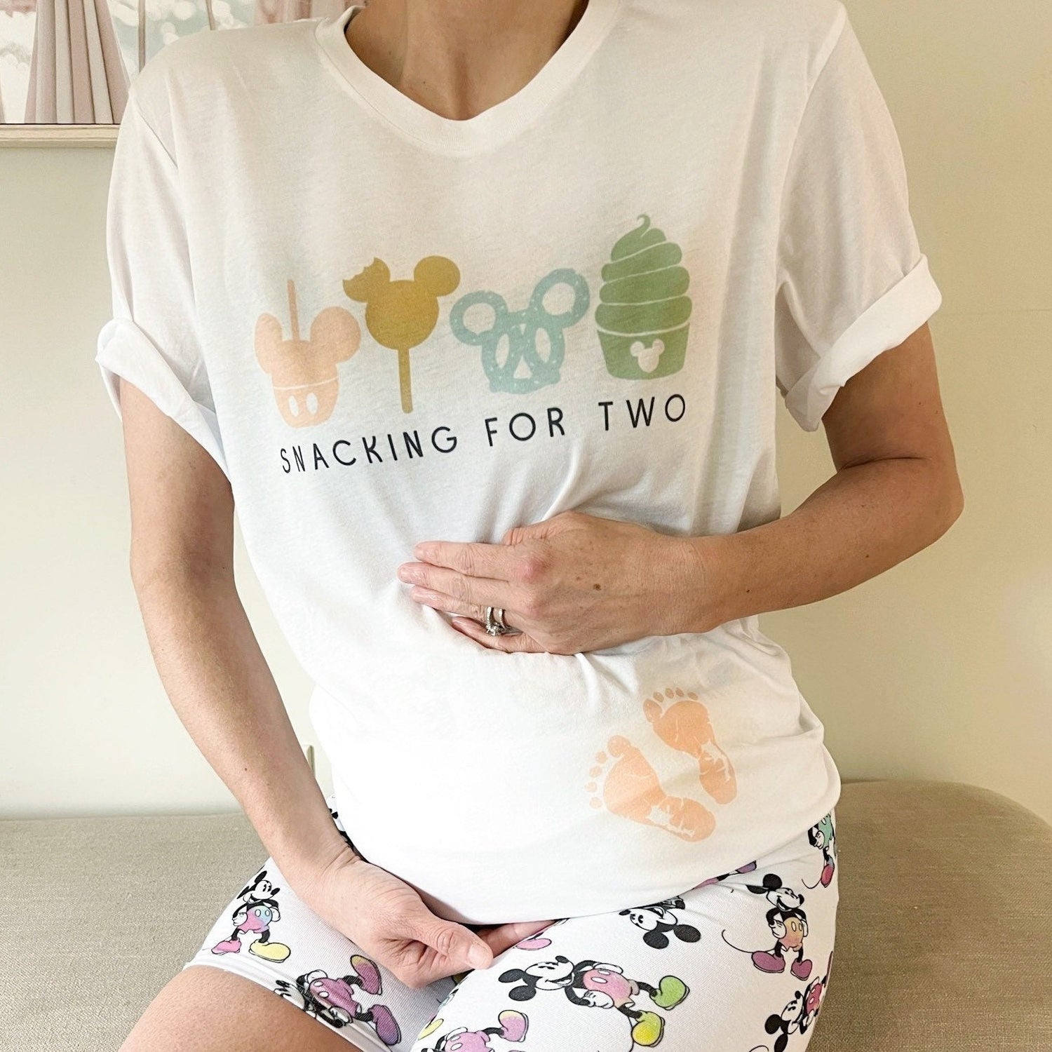 Snacking for Two Disney Tee, Baby Announcement Tee Disney, Pregnancy Announcement Tee, Disney Baby Announcement Tee, Mom To Be Disney Tee