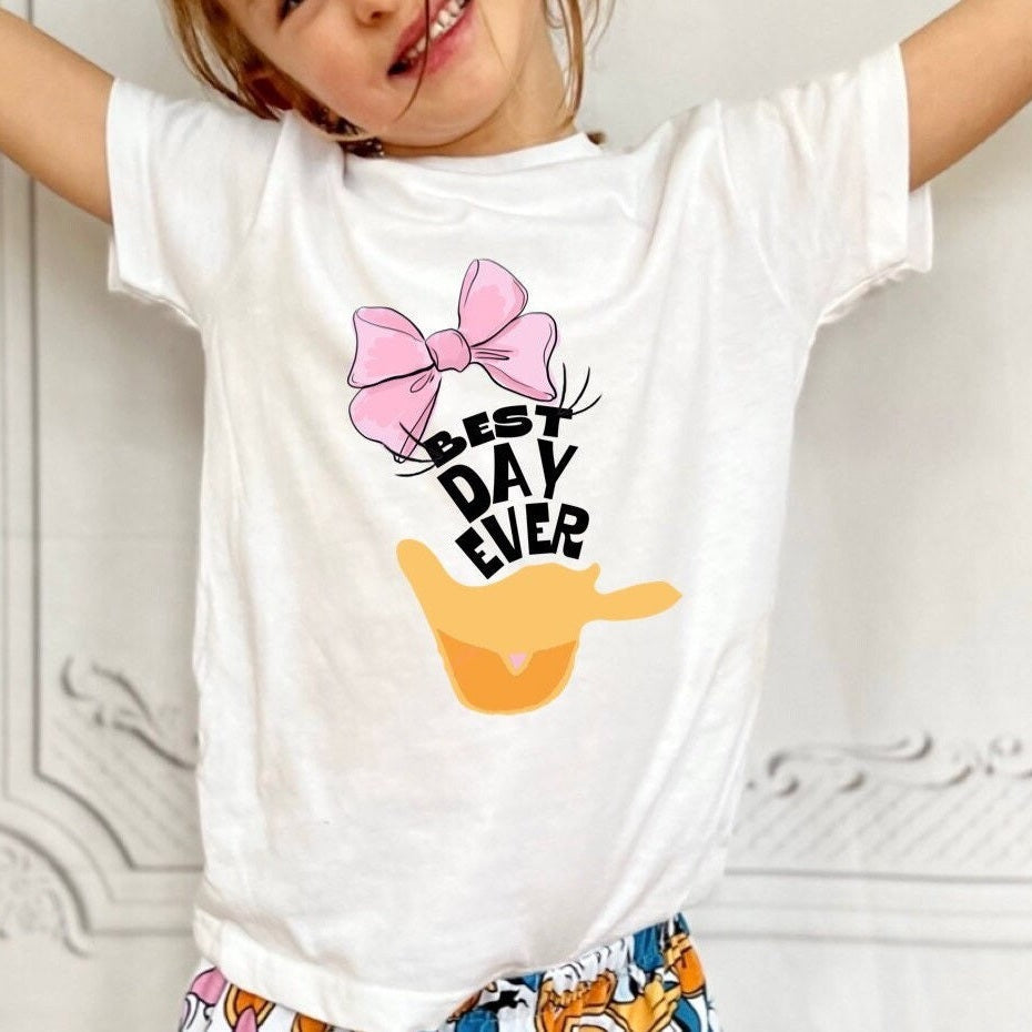 Daisy Duck Kids Tee , Disney Set, Disney Vacation Tee for kids, toddler & baby Disney Outfit, Kids Donald Duck Set, Girls Disney Set Outfit