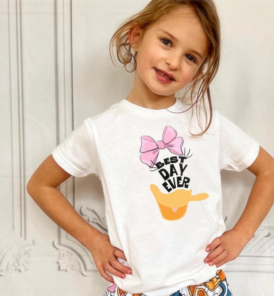 Daisy Duck Kids Tee , Disney Set, Disney Vacation Tee for kids, toddler & baby Disney Outfit, Kids Donald Duck Set, Girls Disney Set Outfit