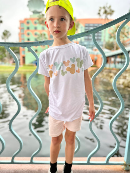Disney Kids Mickey T-Shirt, Disney Set, Disney Vacation Outfit Kids, Kids Disney Outfit, Cool Disney Tee, Pastel Mickey Tee