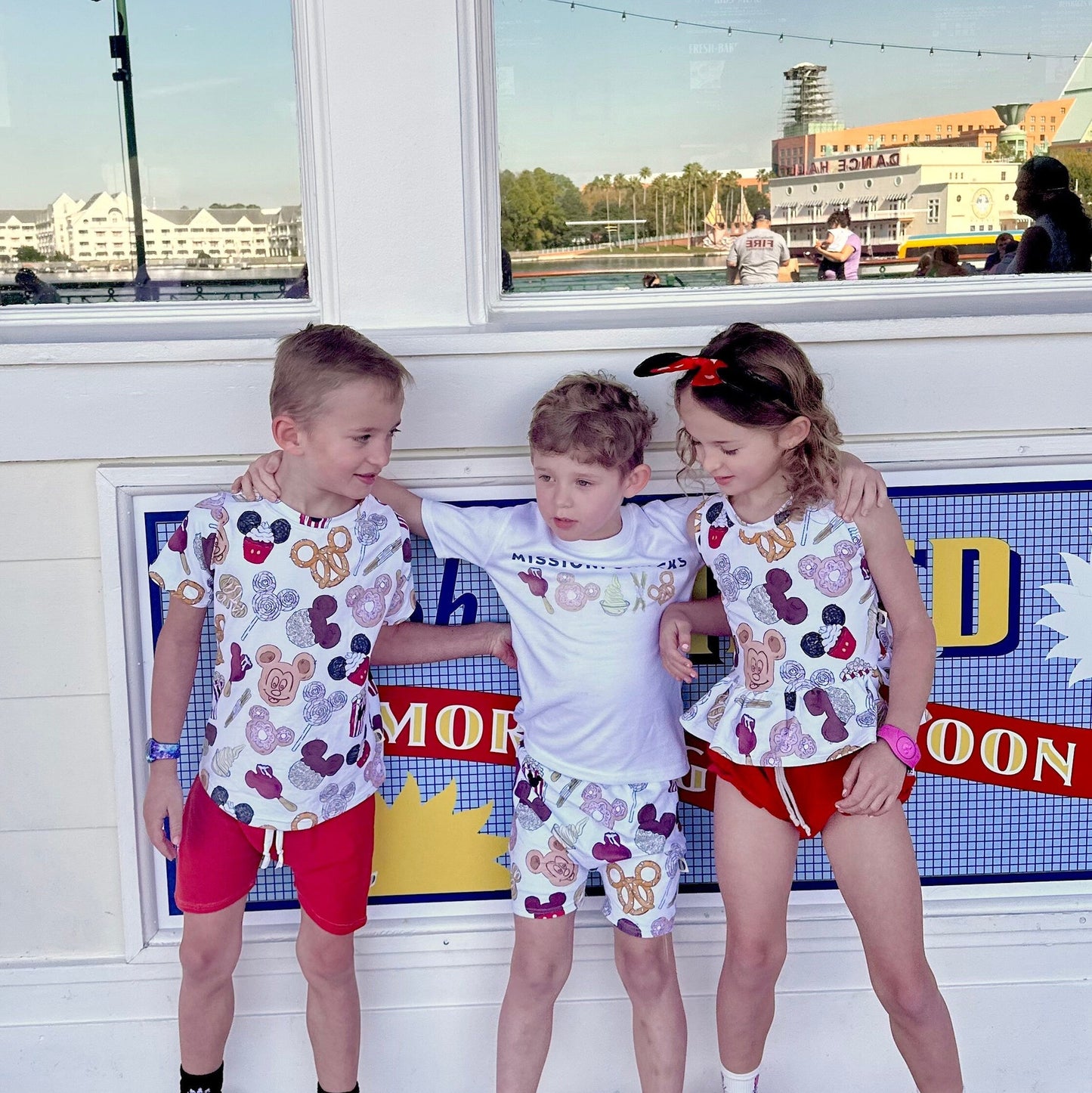 Disney Kids Snacks Set, Mission Snacks Tee Shorts, Disney Vacation Outfit Kids, Kids Disney Outfit, Disney Snacks Tee, Magic Kingdom Outfit