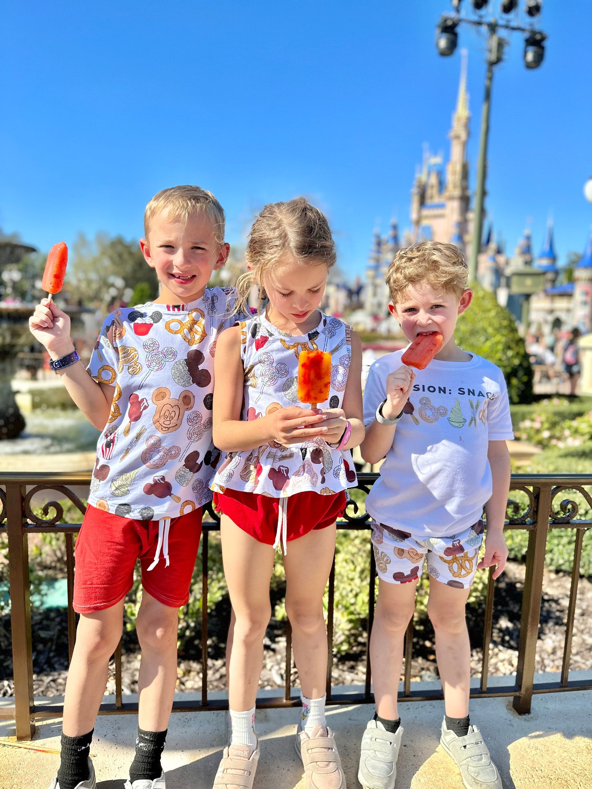 Disney Kids Snacks Set, Mission Snacks Tee Shorts, Disney Vacation Outfit Kids, Kids Disney Outfit, Disney Snacks Tee, Magic Kingdom Outfit