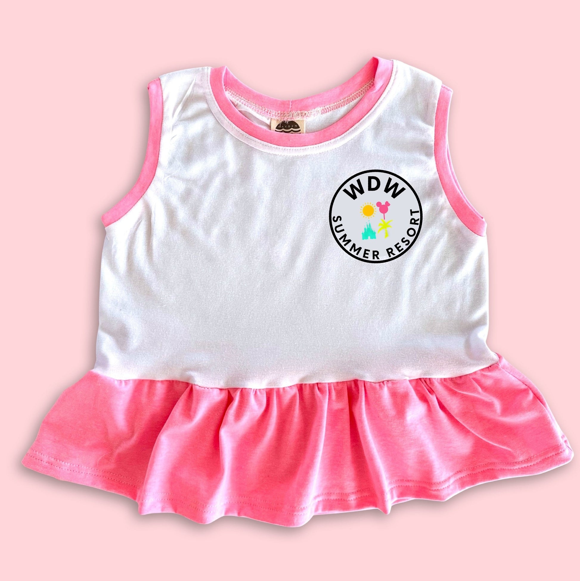 Girls Neon WDW Summer Resort Retro Tank, Disney Vacation Tee for Kids, Disney Summer Camp tee, Girls Disney Shirt, Retro Disney Tank Top